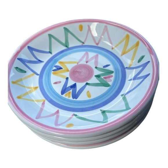 Set of 2 Pasta Salad Bowls - handpainted Italy VTG - Picture 4 of 4